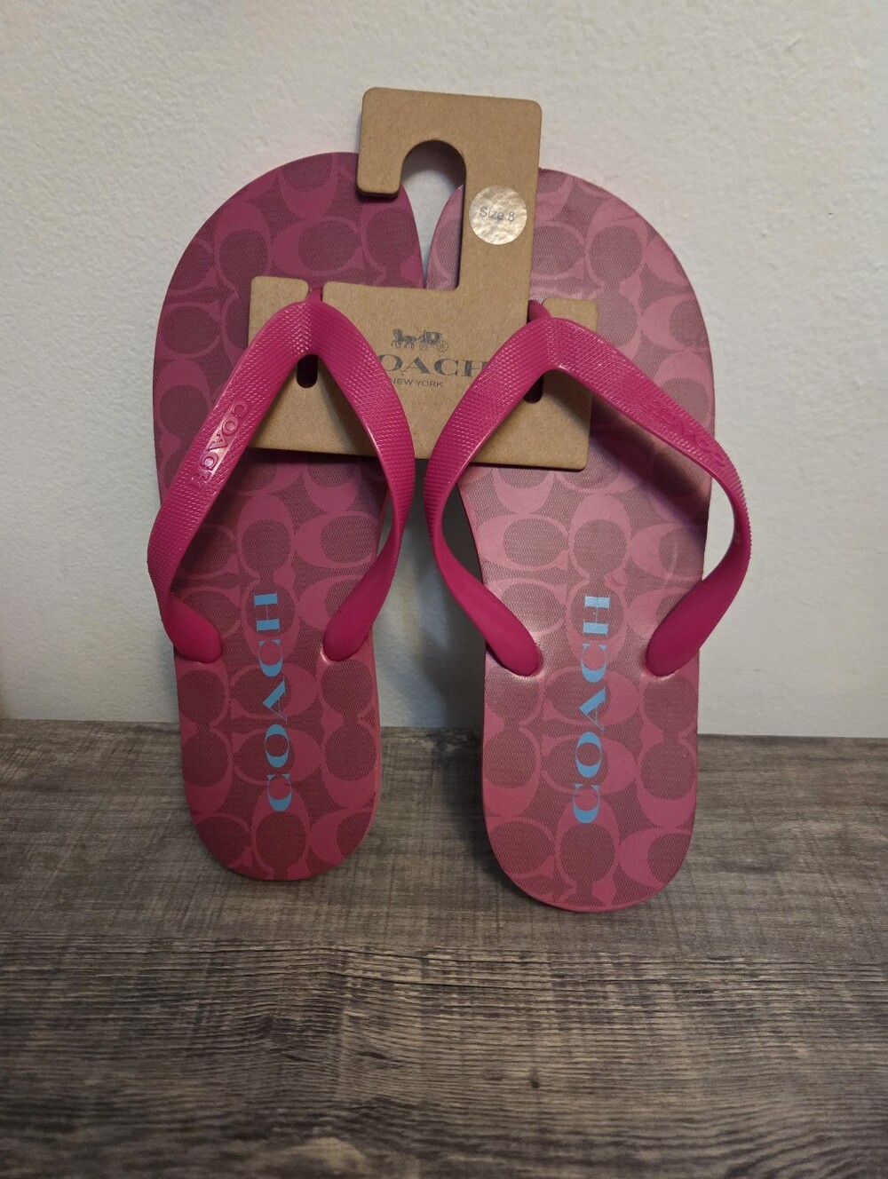 New Coach Hot Pink  Flip Flops